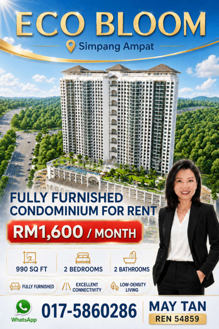 Condo for Rent @ Eco Bloom, Simpang Ampat | Fully Furnished