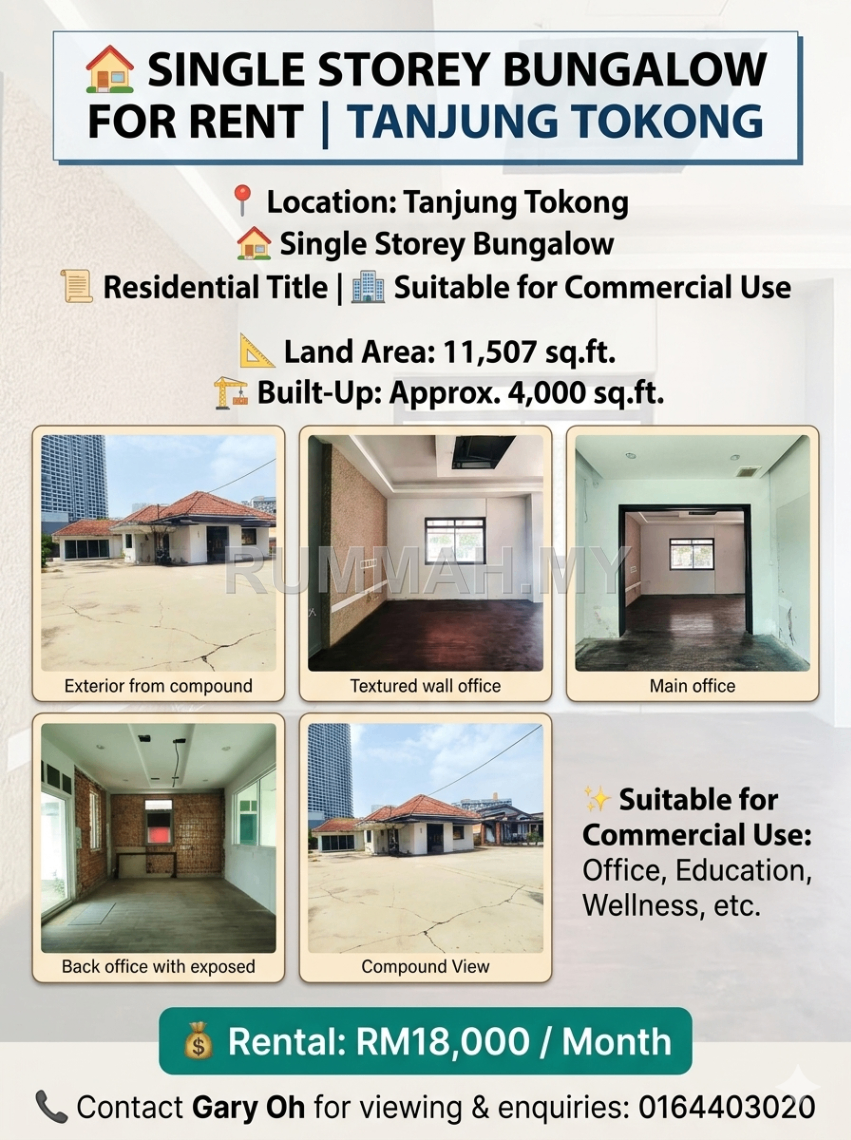 Bungalow for Rent @ Tanjung Tokong, Tanjung Tokong | Prime Location