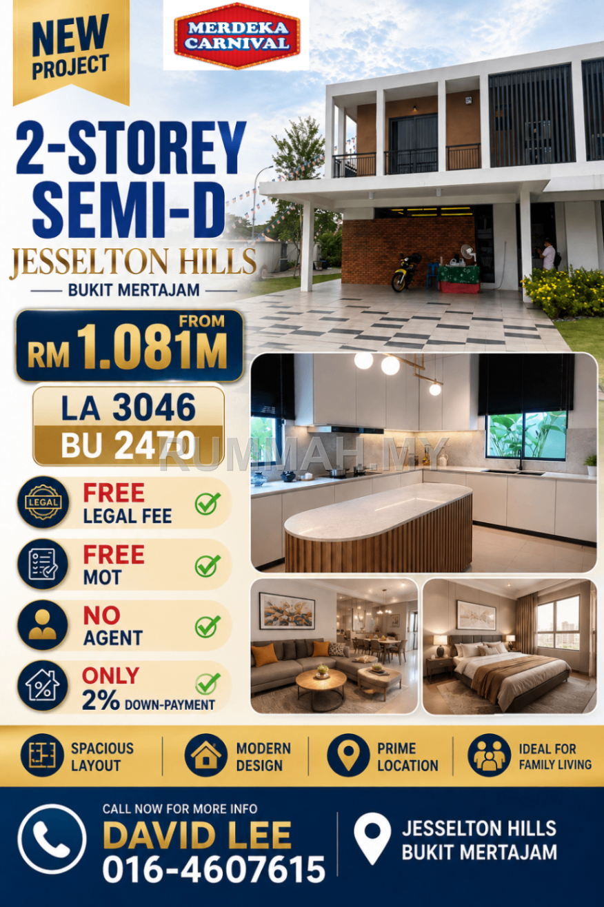 4-bedroom house in Bukit Mertajam, Penang for sale - New Project : 2-storey Bungalow Jesselton Hills (Bukit Mertajam)