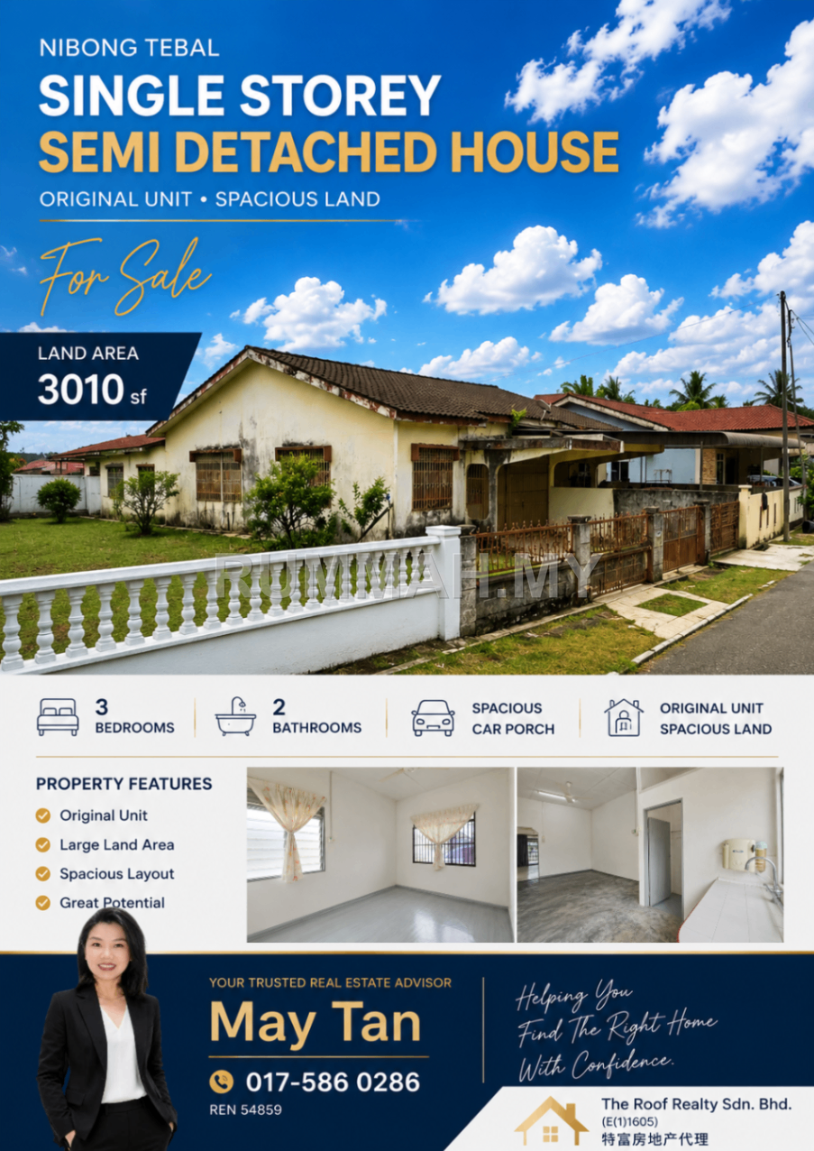 Semi-Detached House for Sale @ Nibong Tebal, Nibong Tebal | Freehold