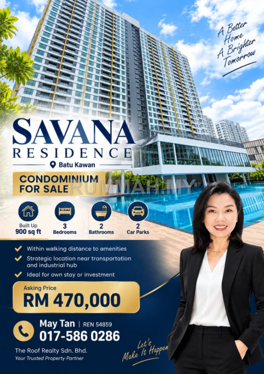 3-bedroom condo in Batu Kawan, Penang for sale - Condo for Sale @ Savana @ Utropolis, Batu Kawan | Freehold