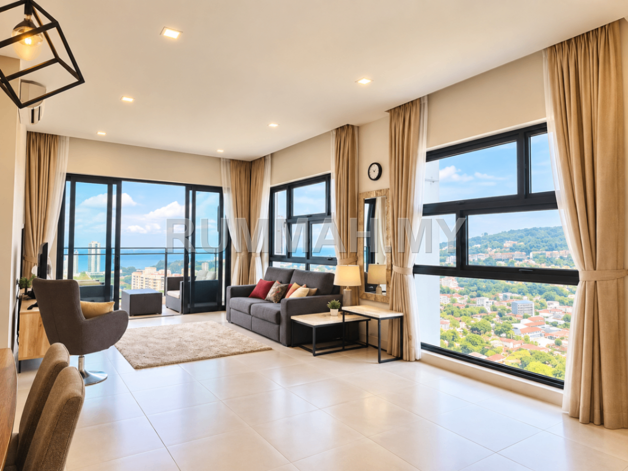 3-bedroom condo in Tanjung Tokong, Penang for rent - Mira Residence Tanjung Bungah Fully Furnished 3 Bedrooms For Rent Near Tenby International School, TAR UMT