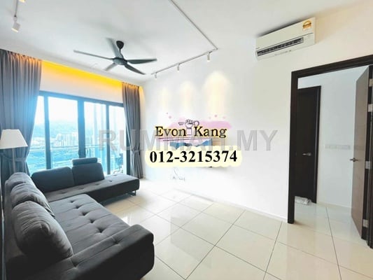 2-bedroom condo in Bayan Lepas, Penang for rent - Queens Residence Q1 @ Bayan Lepas 950SF Fully Furnished Renovated