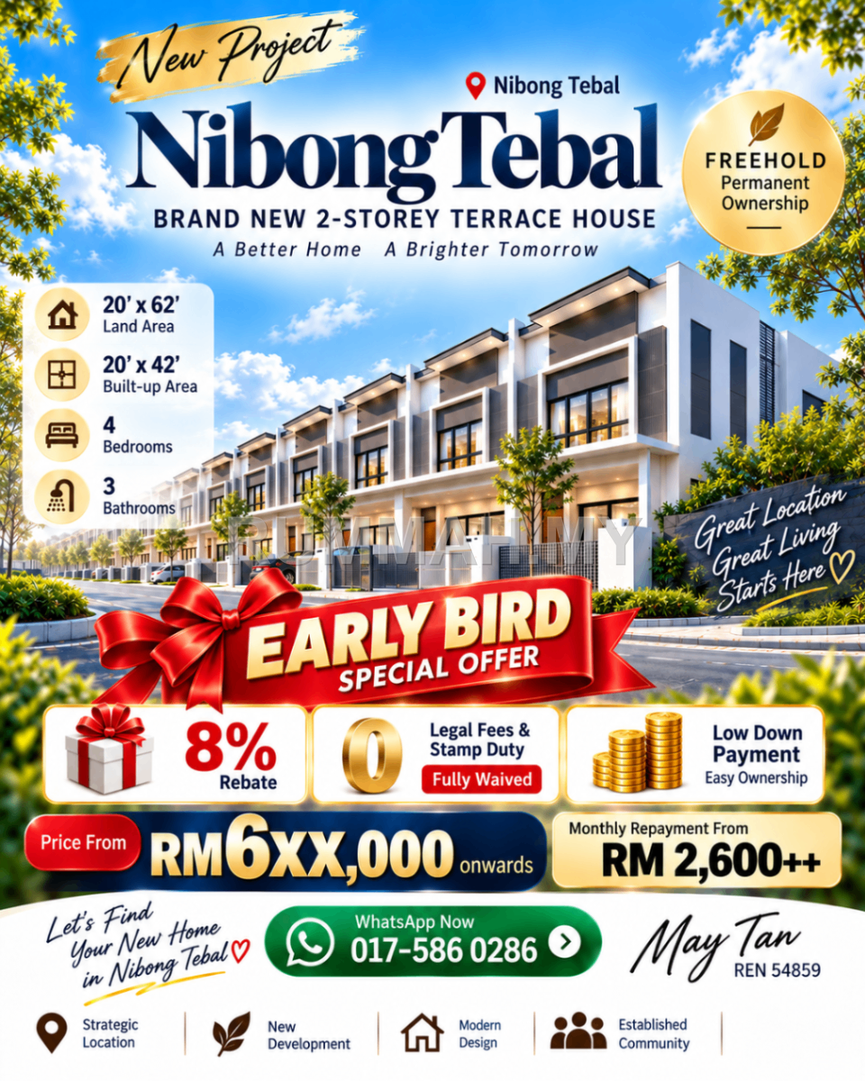 4-bedroom house in Nibong Tebal, Penang for sale - Brand New 2-Storey for Sale @ Nibong Tebal | Freehold