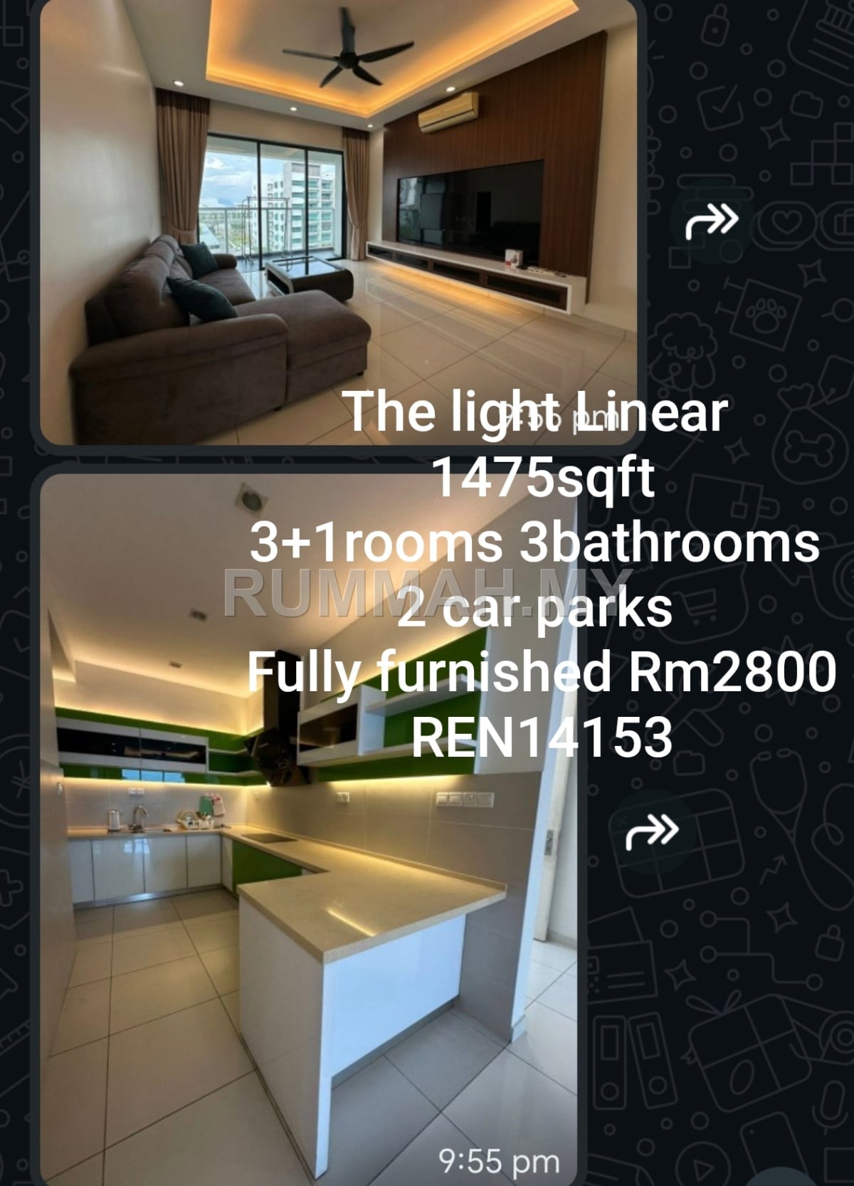 4-bedroom condo in Gelugor, Penang for rent - The light linear