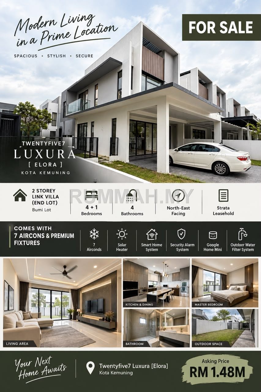 5-bedroom house in Twentyfive 7, Selangor for sale - 🏡 FOR SALE – Twentyfive7 Luxura [Elora], Kota Kemuning